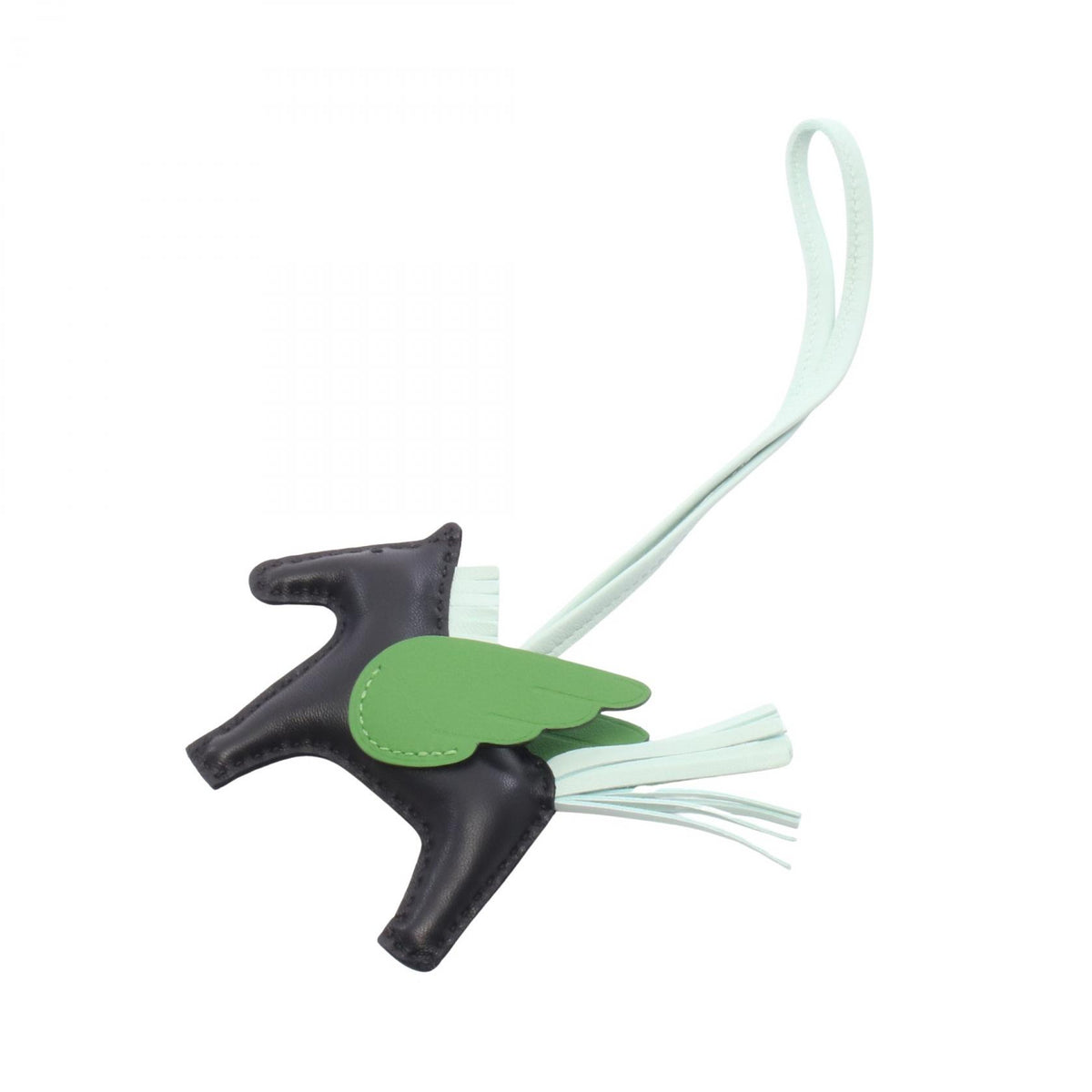 HERMES Rodeo Pegasus PM Agneau Charm Black