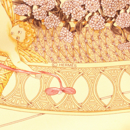 HERMES Petit Carre 45 AMOURS Yellow Multi Scarf