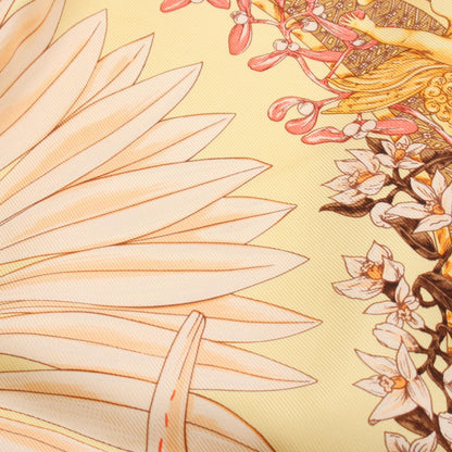 HERMES Petit Carre 45 AMOURS Yellow Multi Scarf