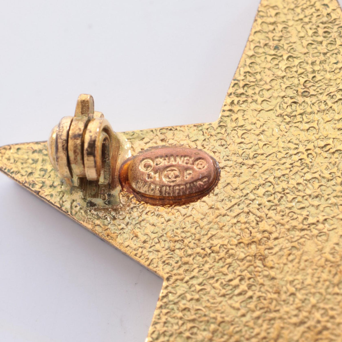 CHANEL Star Coco Mark Brooch Gold-Plated
