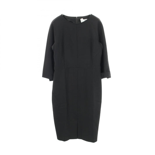 MAX MARA Black Wool Long Sleeve Midi Dress Size 44