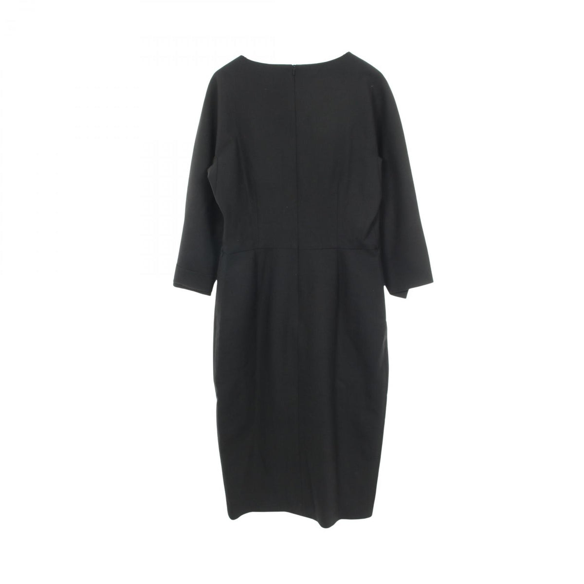 MAX MARA Black Wool Long Sleeve Midi Dress Size 44