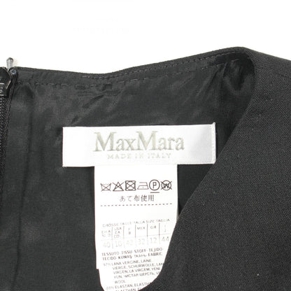 MAX MARA Black Wool Long Sleeve Midi Dress Size 44