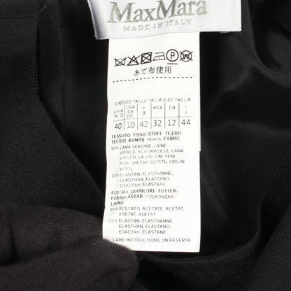 MAX MARA Black Wool Long Sleeve Midi Dress Size 44