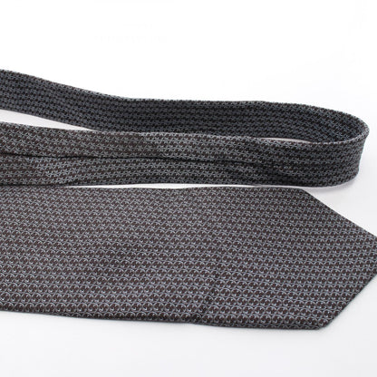GUCCI Silk All-Over Pattern Brown Blue Tie