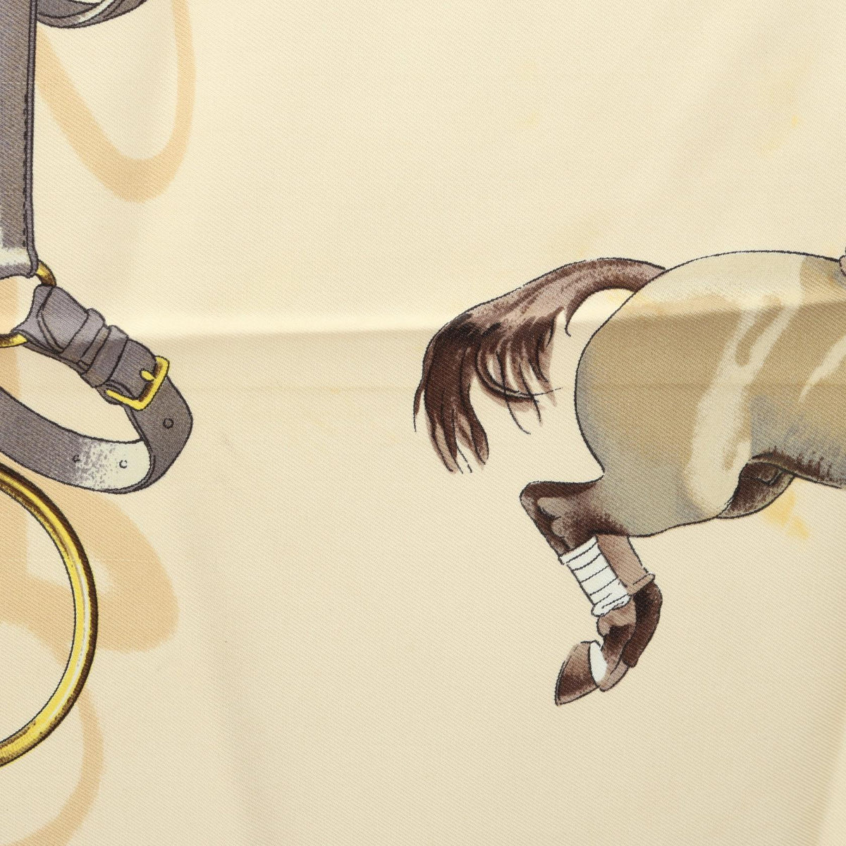 HERMES Carre 90 Jumping Silk Scarf Brown