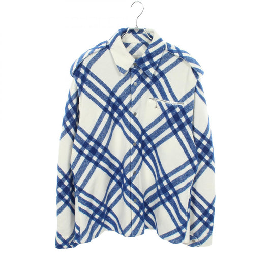 BURBERRY Wool Check Long Sleeve Shirt Size M