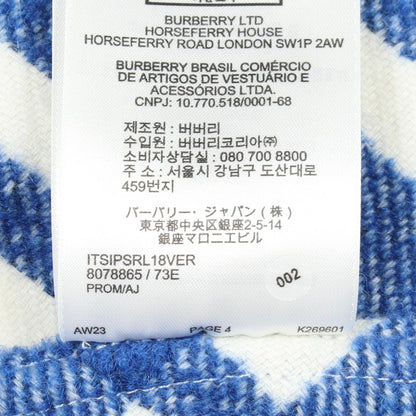 BURBERRY Wool Check Long Sleeve Shirt Size M