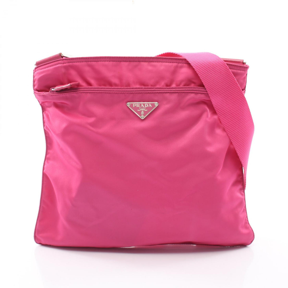 PRADA Vela Sport Nylon Leather Bag Pink