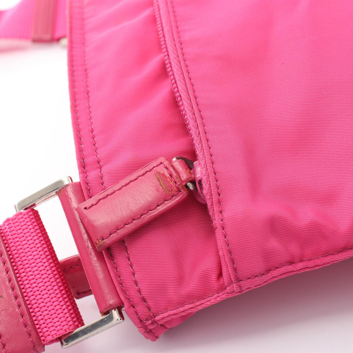 PRADA Vela Sport Nylon Leather Bag Pink