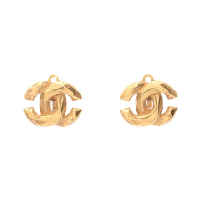 CHANEL 99P Coco Mark Gold Earrings Gold
