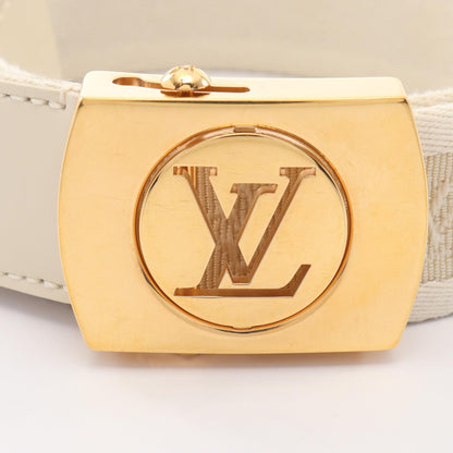 LOUIS VUITTON Monogram Fortune Belt Ivory/Gold Size 80/32