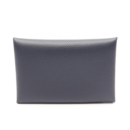 HERMES Calvi Veau Epsom Leather Bleu Nuit Coin Case
