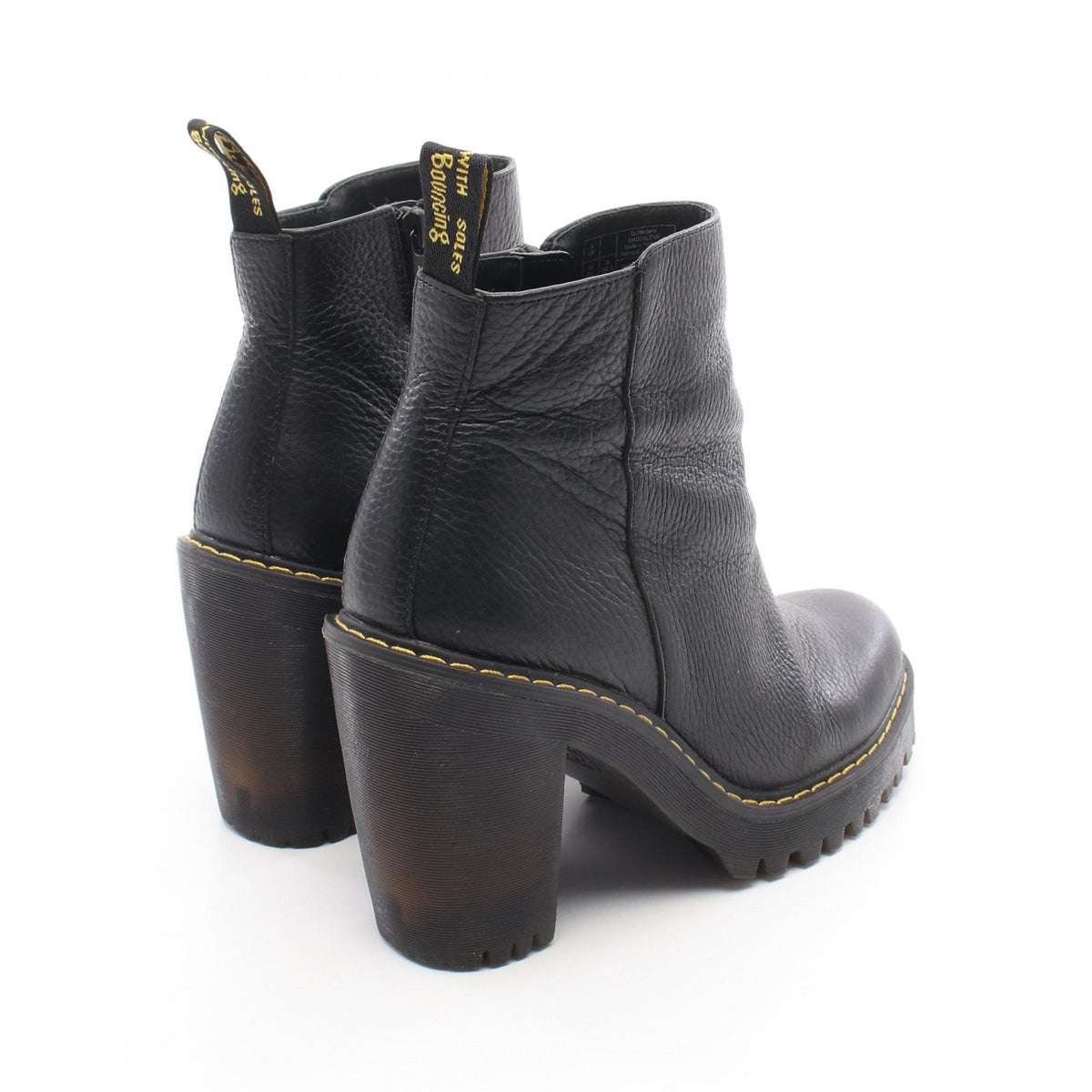 Dr.Martens Magdalena Short Leather Boots Black Size UK 6