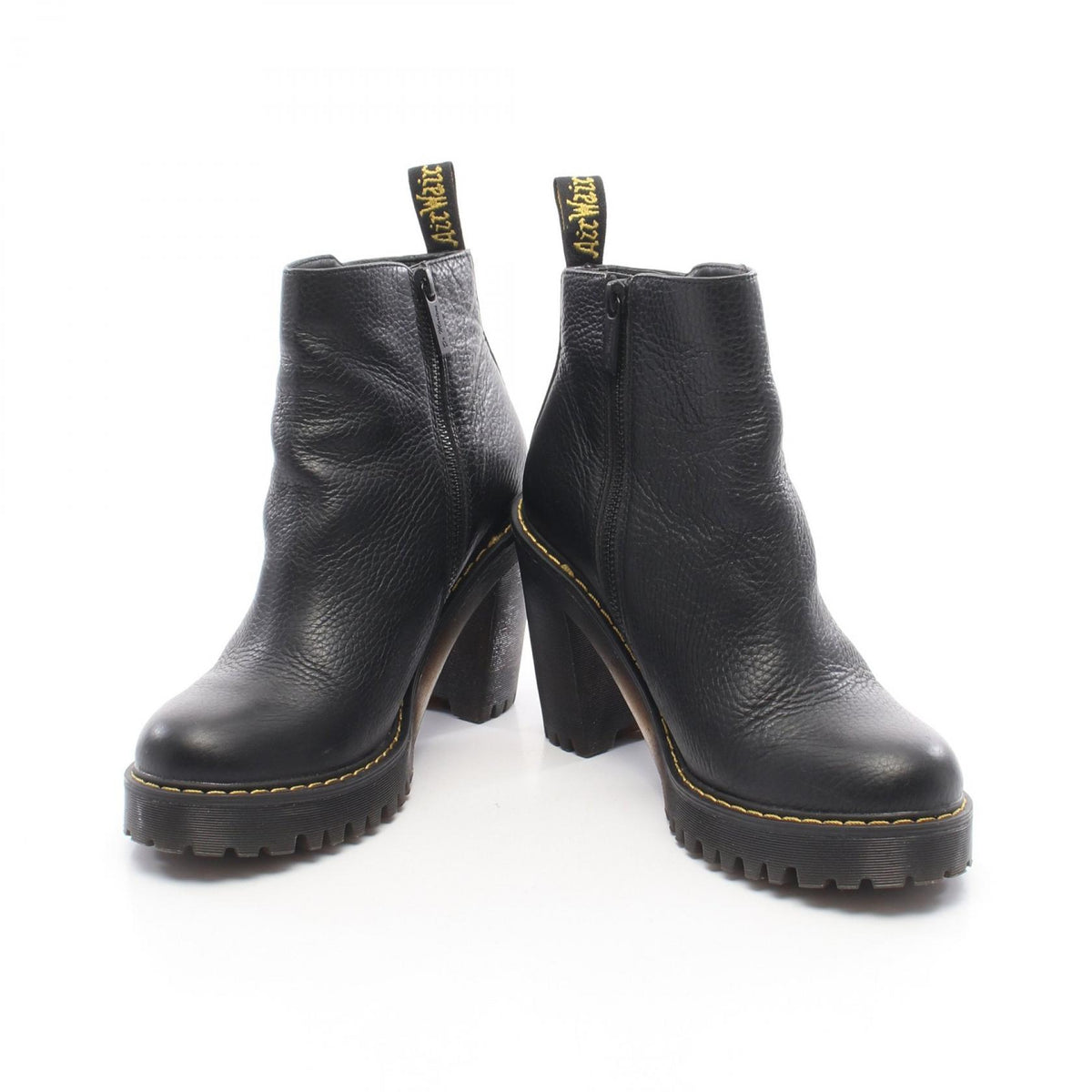 Dr.Martens Magdalena Short Leather Boots Black Size UK 6