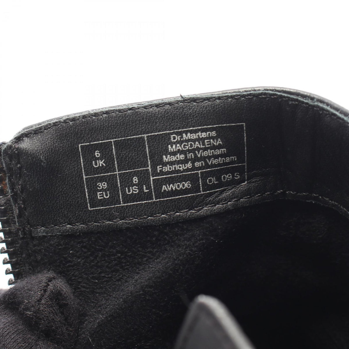 Dr.Martens Magdalena Short Leather Boots Black Size UK 6