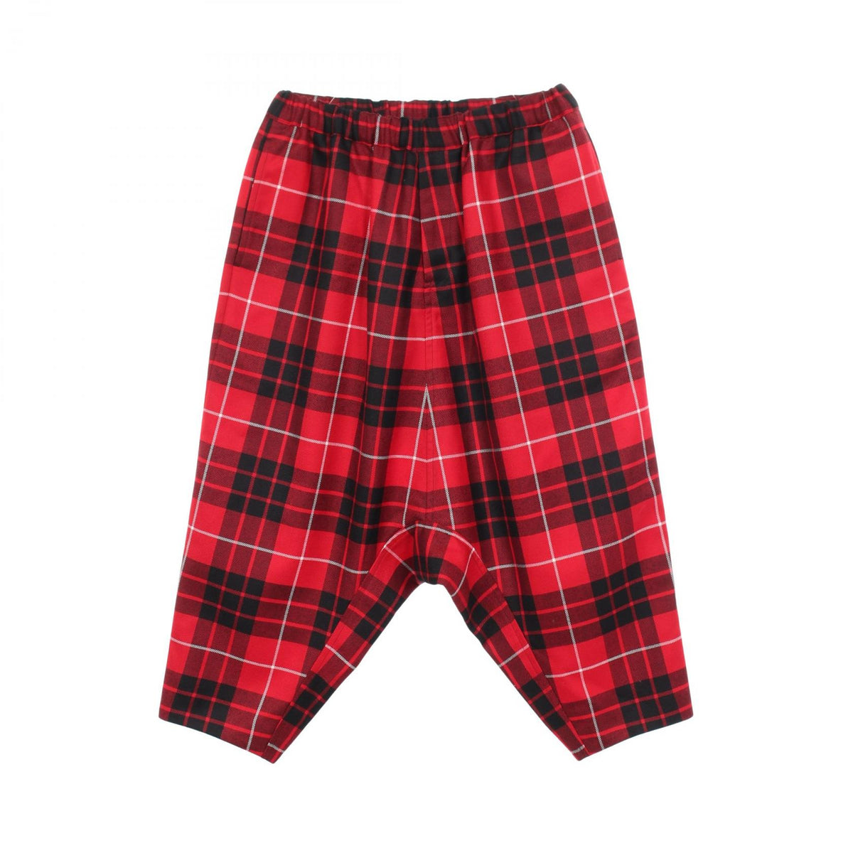 BLACK COMME des GARCONS Check Sarouel Wool Pants Red Size XS