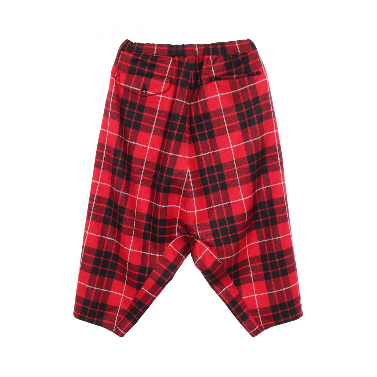 BLACK COMME des GARCONS Check Sarouel Wool Pants Red Size XS