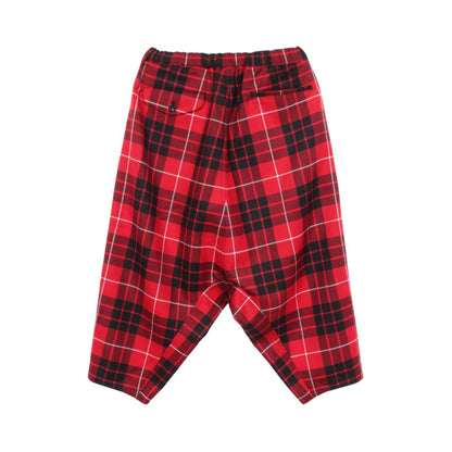 BLACK COMME des GARCONS Check Sarouel Wool Pants Red Size XS