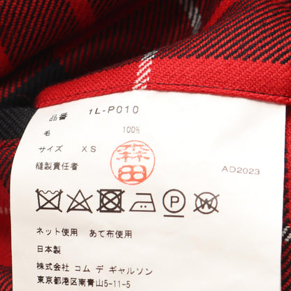 BLACK COMME des GARCONS Check Sarouel Wool Pants Red Size XS
