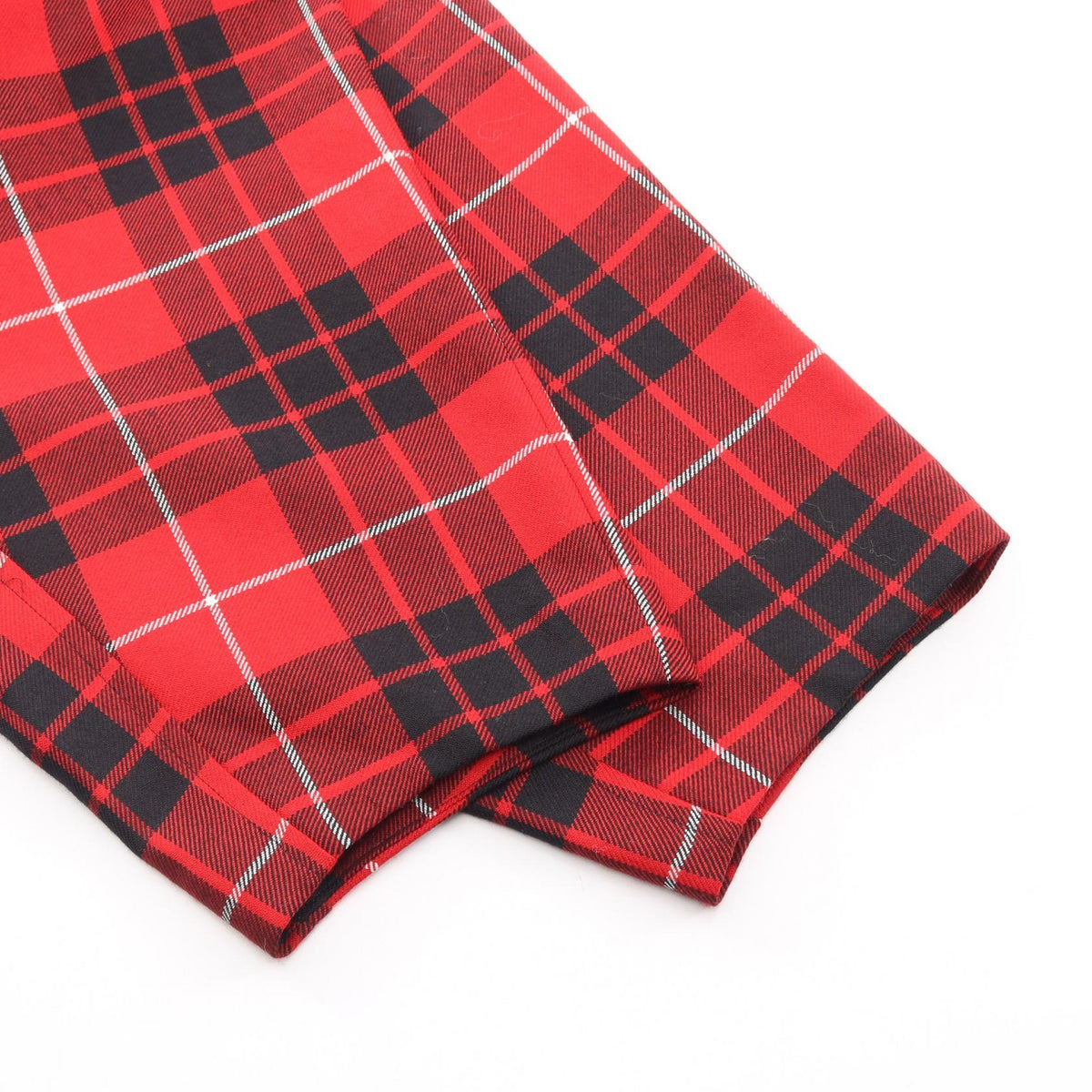 BLACK COMME des GARCONS Check Sarouel Wool Pants Red Size XS