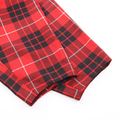 BLACK COMME des GARCONS Check Sarouel Wool Pants Red Size XS