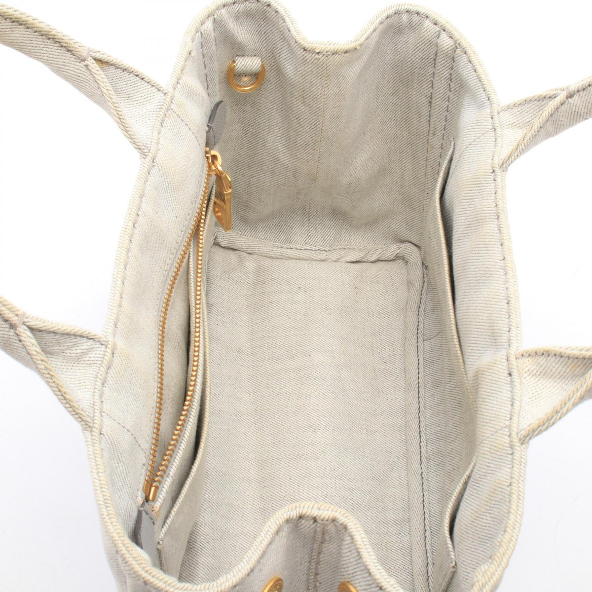 PRADA DENIM CANAPA Canapa Denim Tote Bag