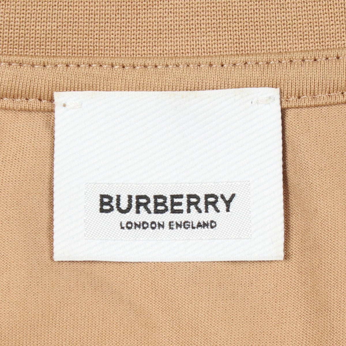 BURBERRY Logo Embroidered T-Shirt Beige Size L