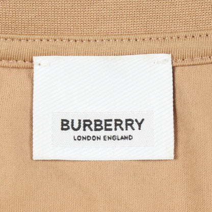 BURBERRY Logo Embroidered T-Shirt Beige Size L
