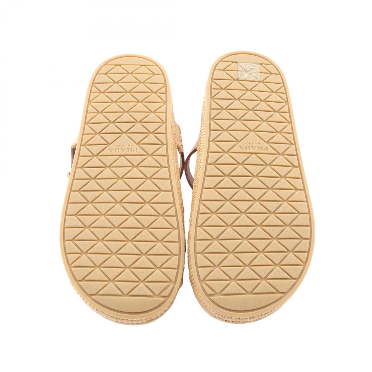 PRADA Leather Raffia Sandals Size 37