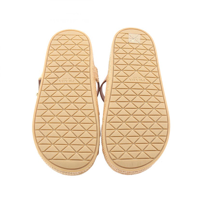 PRADA Leather Raffia Sandals Size 37