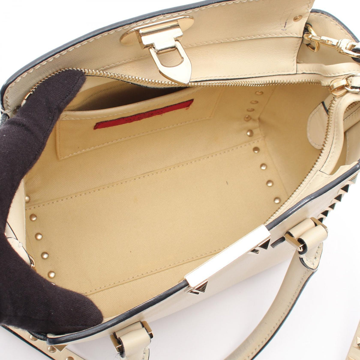Valentino Rockstud 2-Way Leather Handbag