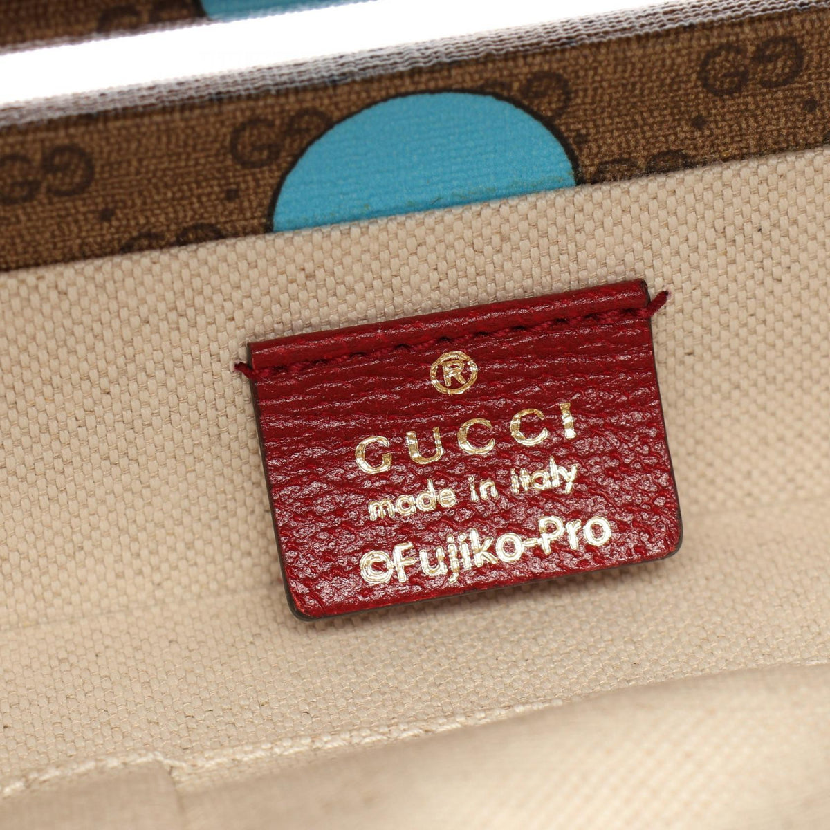 GUCCI Doraemon Beauty Case Handbag Beige