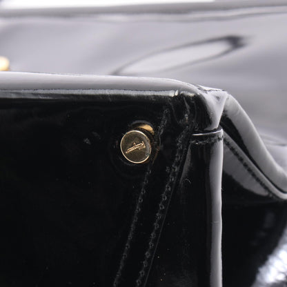 Salvatore Ferragamo Vara Patent Bag Black