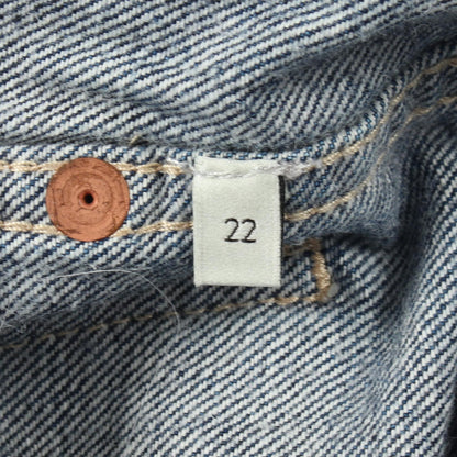 GUCCI Distressed Cotton Denim Jeans Blue Size 22