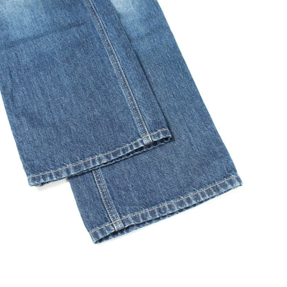 GUCCI Distressed Cotton Denim Jeans Blue Size 22
