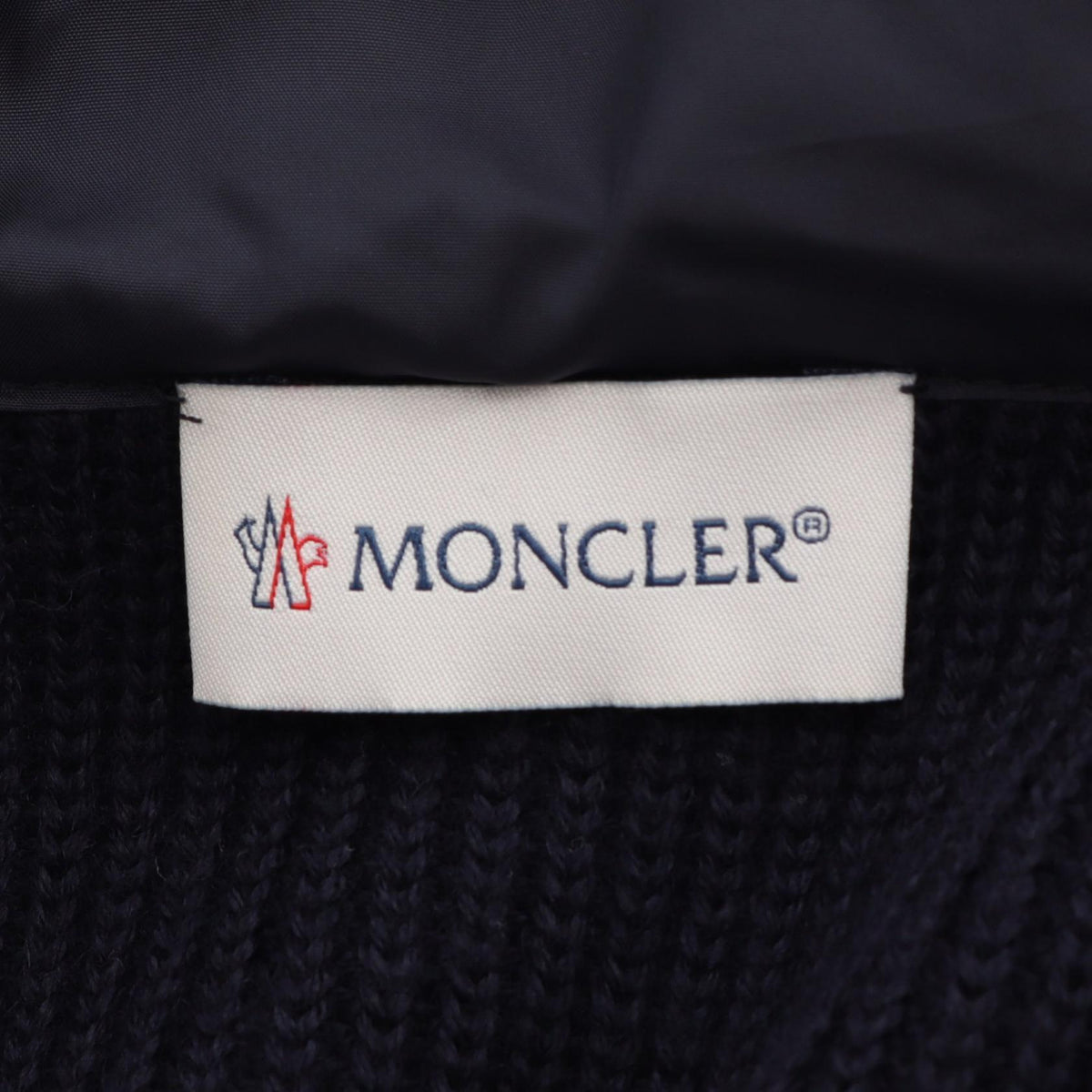 MONCLER Hooded Paneled Nylon Wool Down Jacket Navy Size L