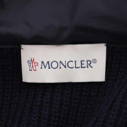 MONCLER Hooded Paneled Nylon Wool Down Jacket Navy Size L