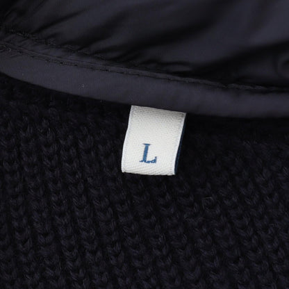 MONCLER Hooded Paneled Nylon Wool Down Jacket Navy Size L
