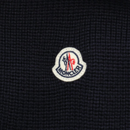 MONCLER Hooded Paneled Nylon Wool Down Jacket Navy Size L
