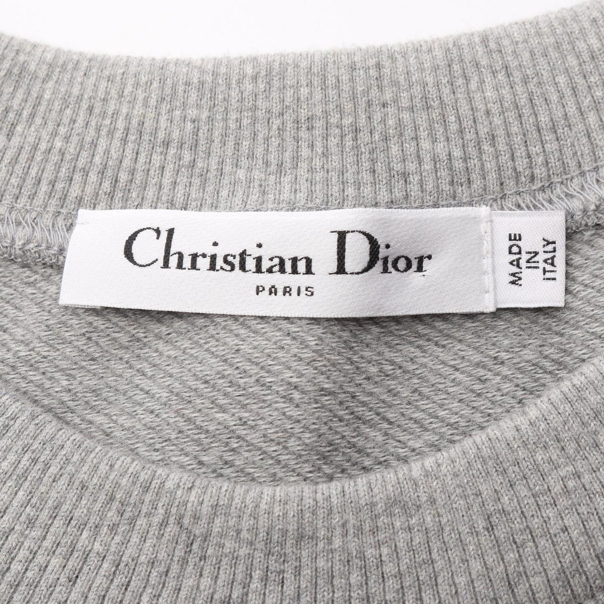 Dior Flower Embroidered Logo Short Sleeve Sweatshirt Size L