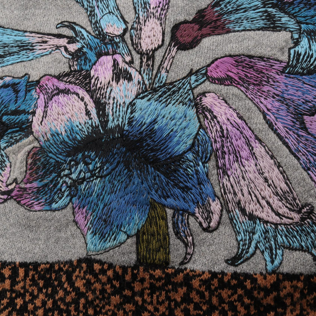Dior Flower Embroidered Logo Short Sleeve Sweatshirt Size L