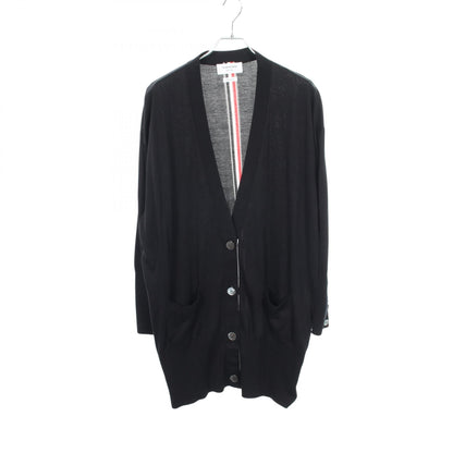 THOM BROWNE Silk Cotton Cardigan Black Size 40