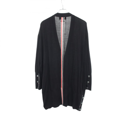 THOM BROWNE Silk Cotton Cardigan Black Size 40