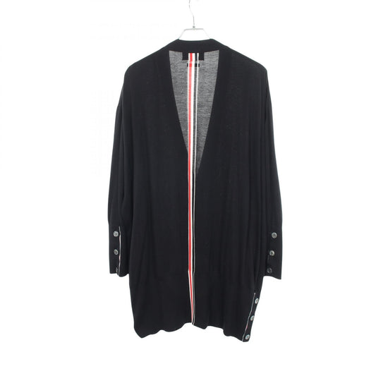 THOM BROWNE Silk Cotton Cardigan Black Size 40