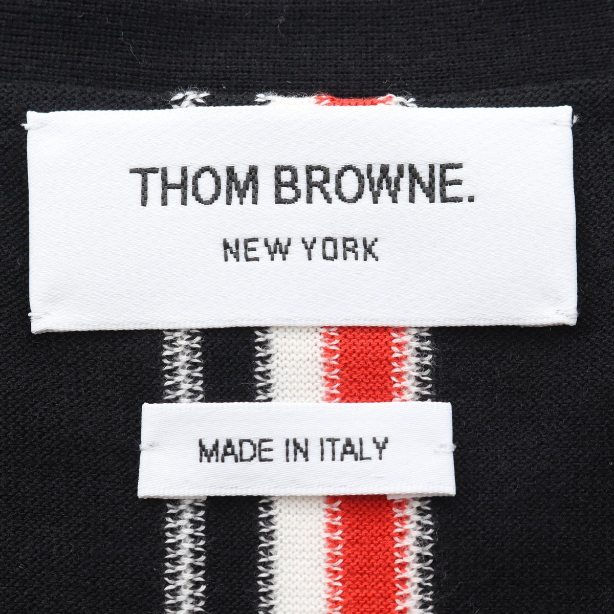 THOM BROWNE Silk Cotton Cardigan Black Size 40