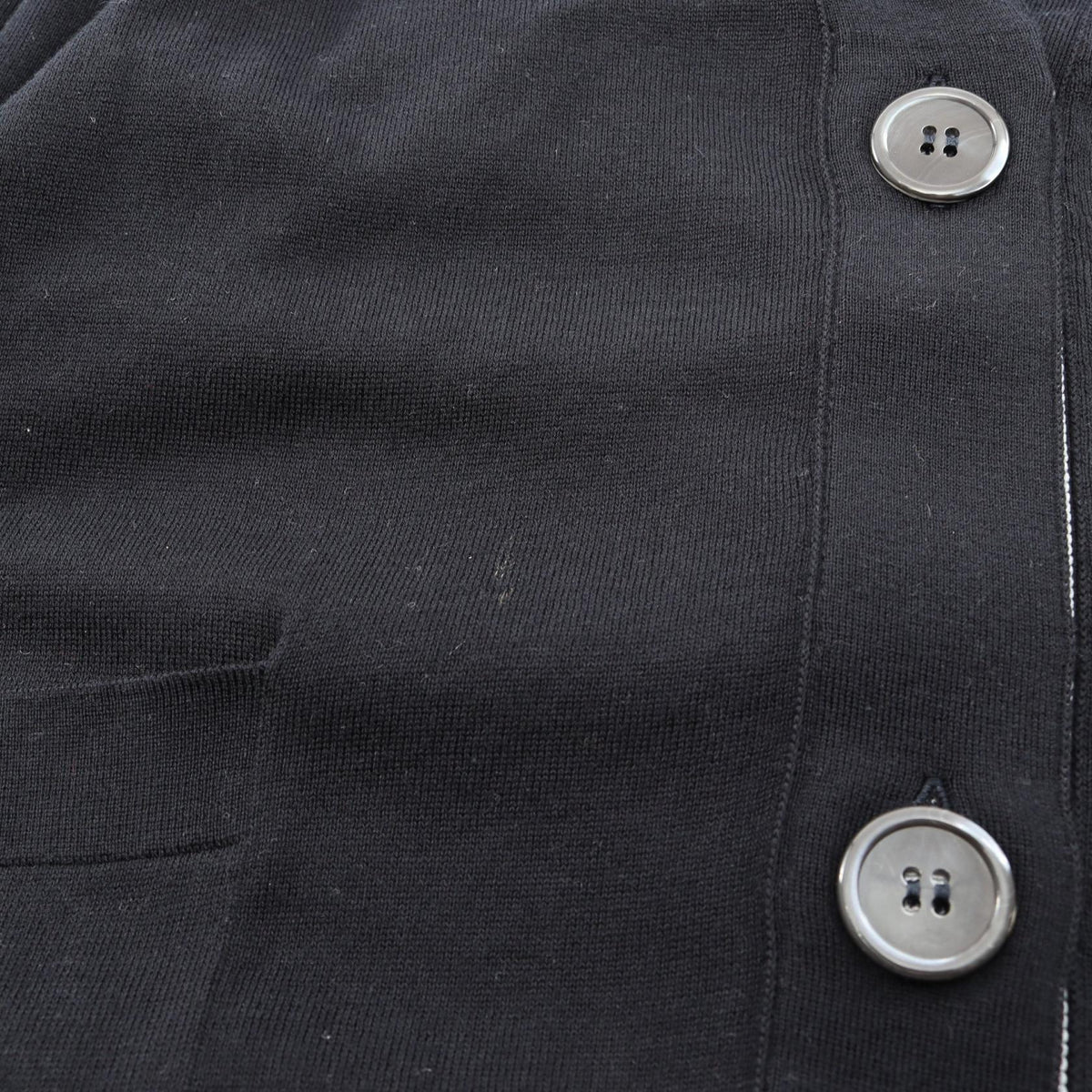 THOM BROWNE Silk Cotton Cardigan Black Size 40