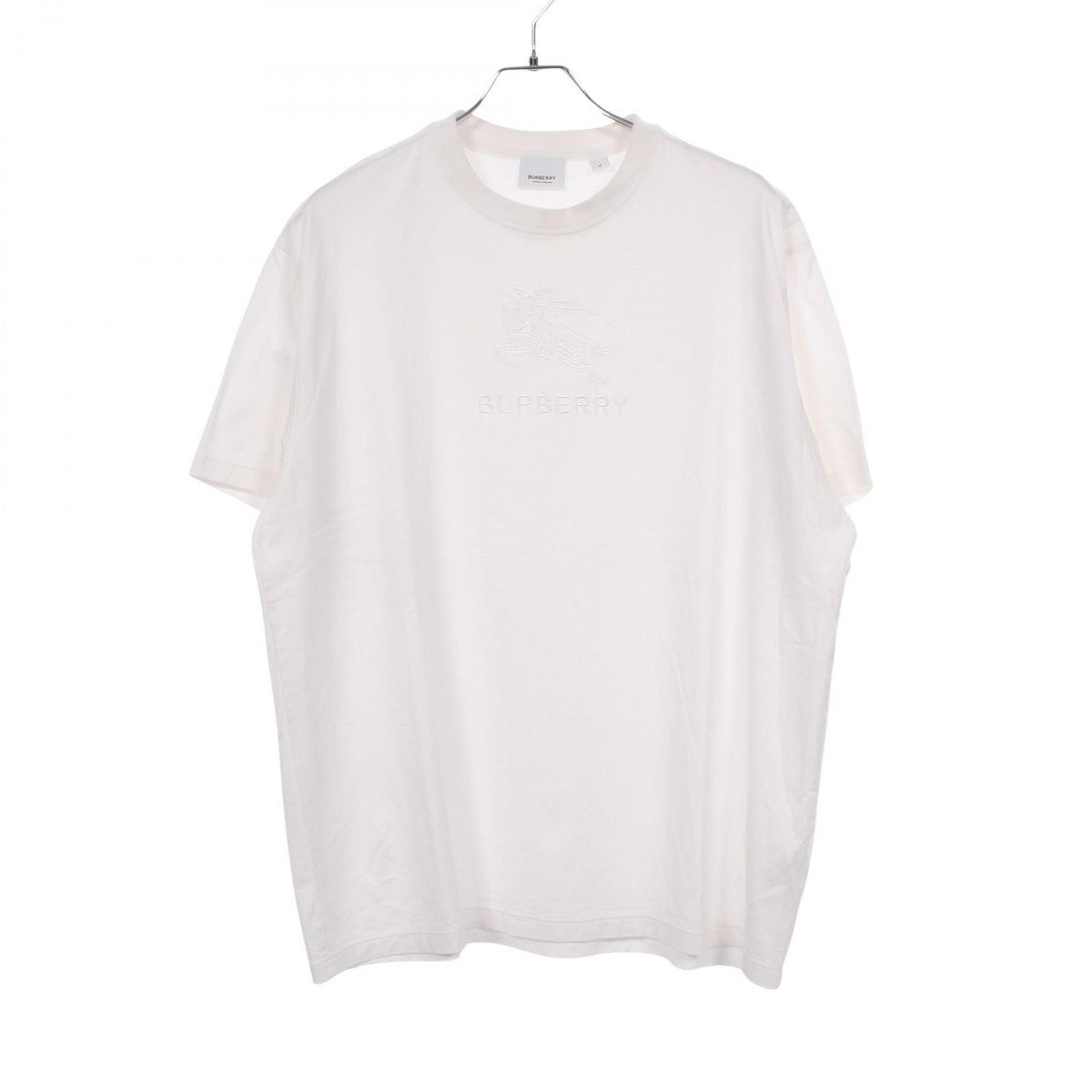BURBERRY Logo Embroidered T-Shirt White Size M