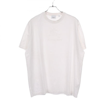 BURBERRY Logo Embroidered T-Shirt White Size M