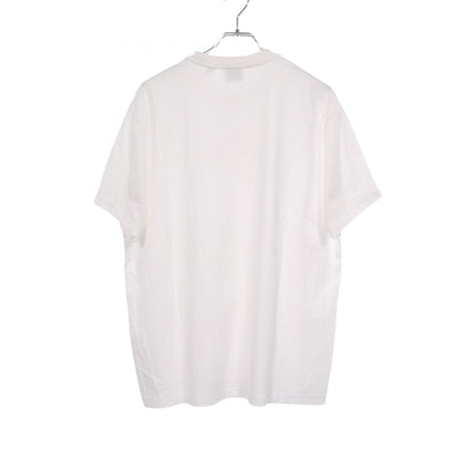 BURBERRY Logo Embroidered T-Shirt White Size M